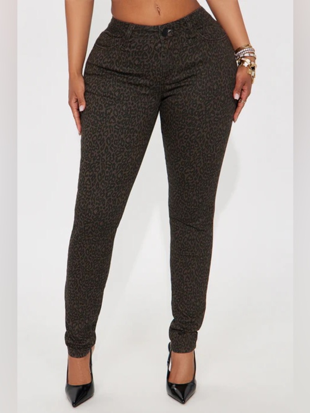 Chocolate Leopard Uniform Skinny Pants NEW 🏷️